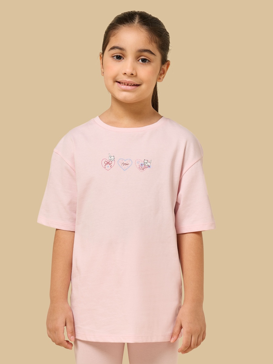 Graphic Print Oversized Cotton T-Shirt
