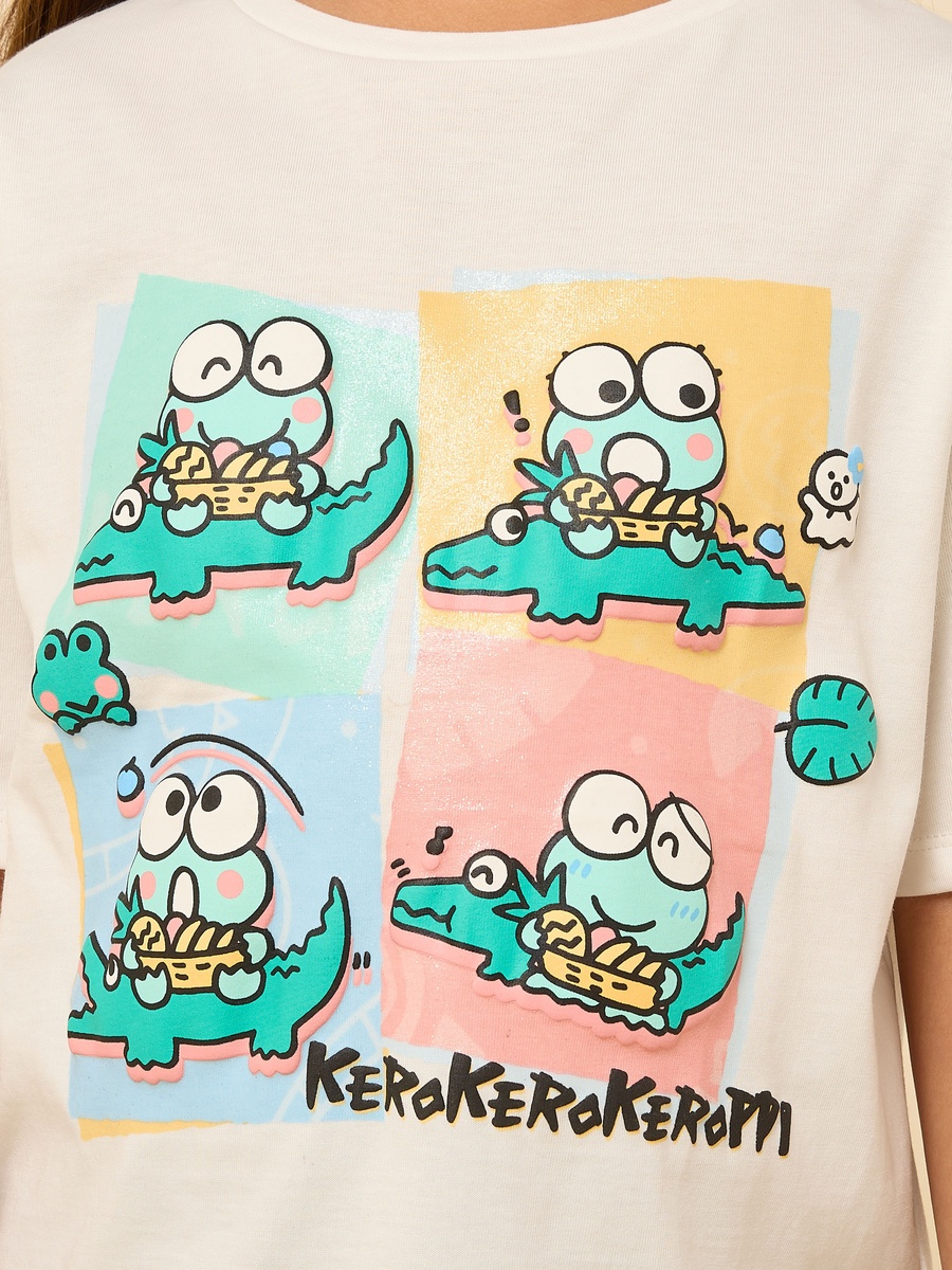 تيشيرت فضفاض بطبعات