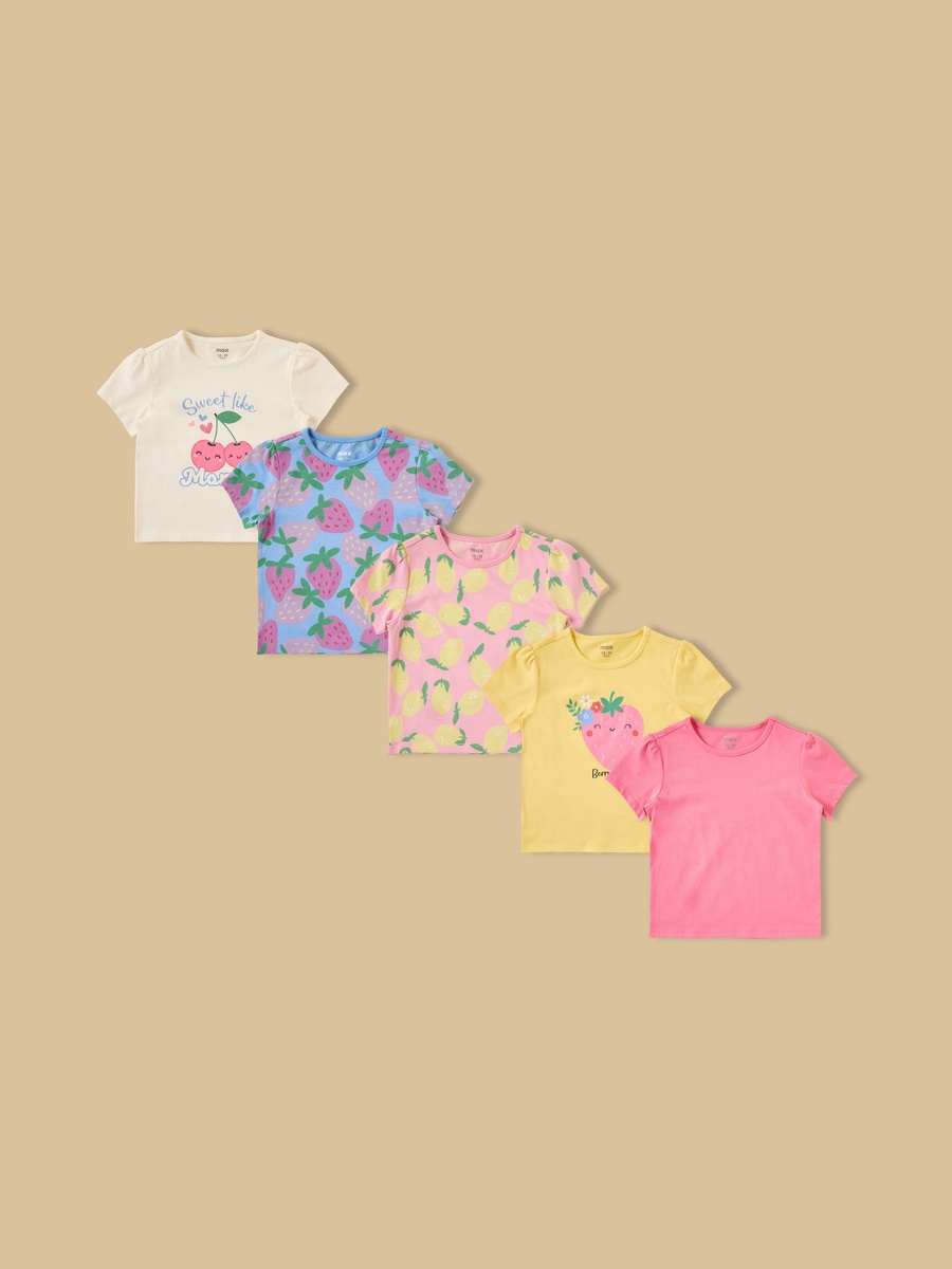 Pack of 5 - Fruit Print Cotton T-Shirt