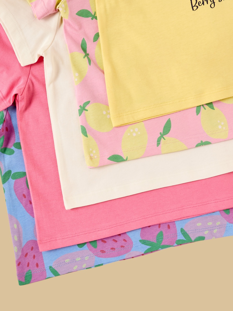 Pack of 5 - Fruit Print Cotton T-Shirt