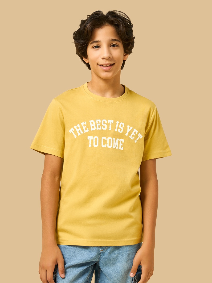 Slogan Print Cotton T-Shirt