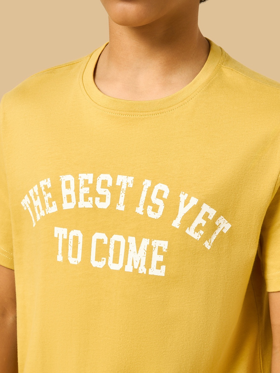 Slogan Print Cotton T-Shirt