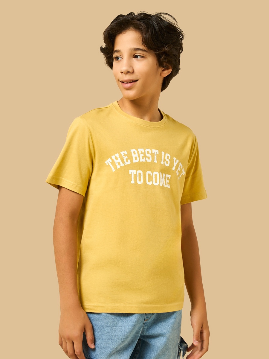 Slogan Print Cotton T-Shirt