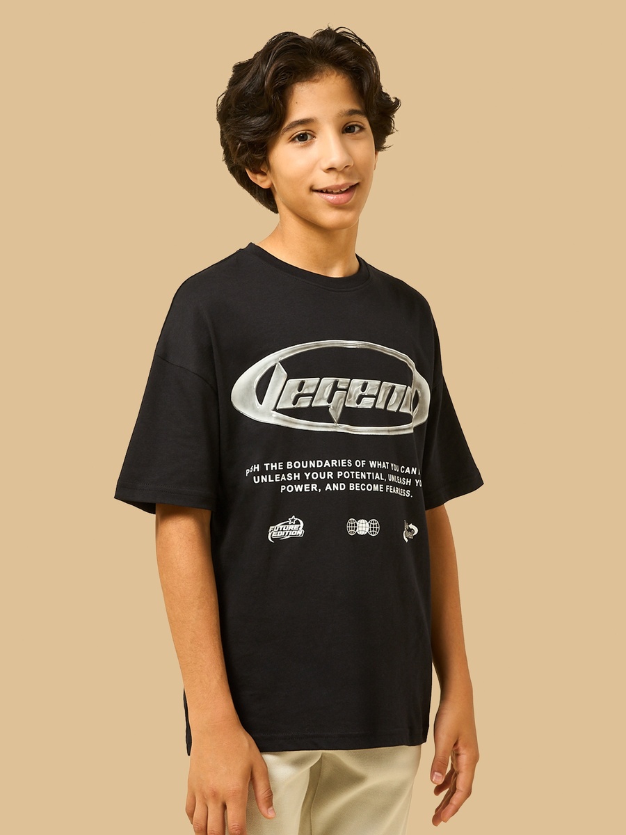 Slogan Print Cotton T-Shirt