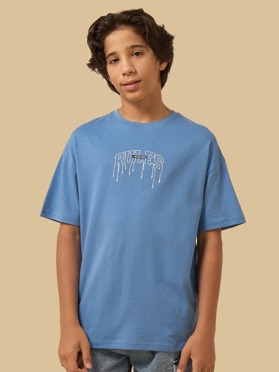 Slogan Print Cotton T-Shirt