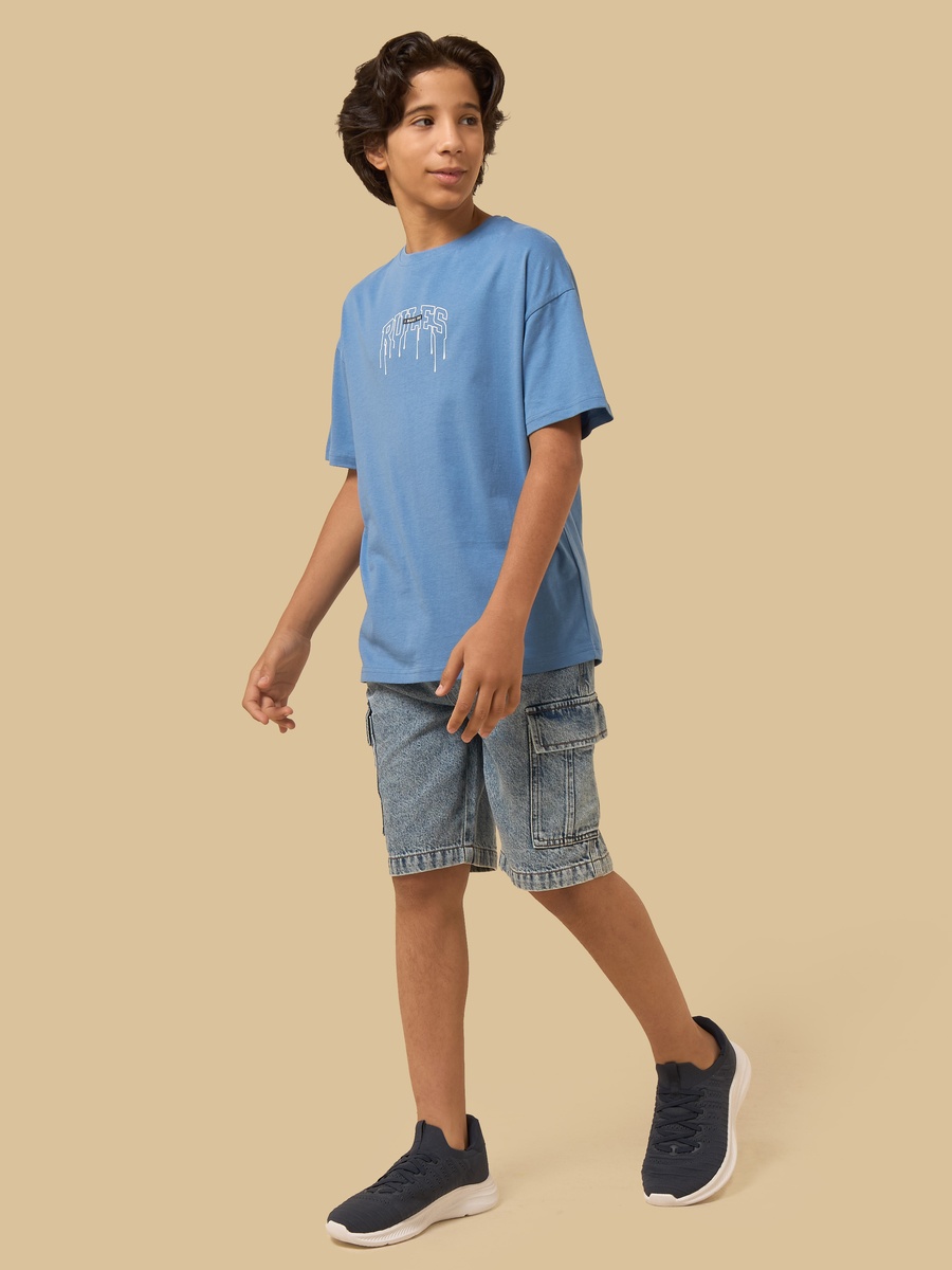 Slogan Print Cotton T-Shirt