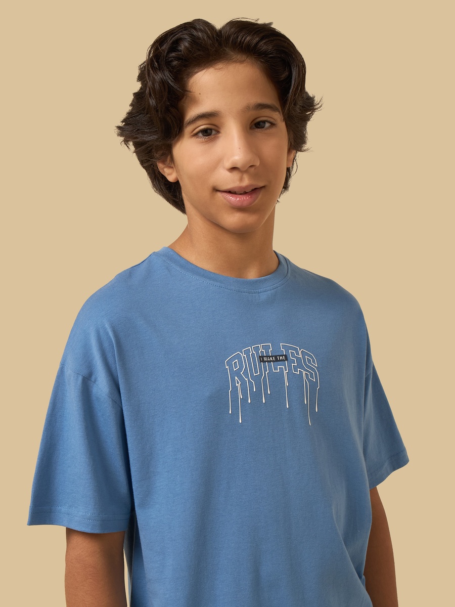 Slogan Print Cotton T-Shirt
