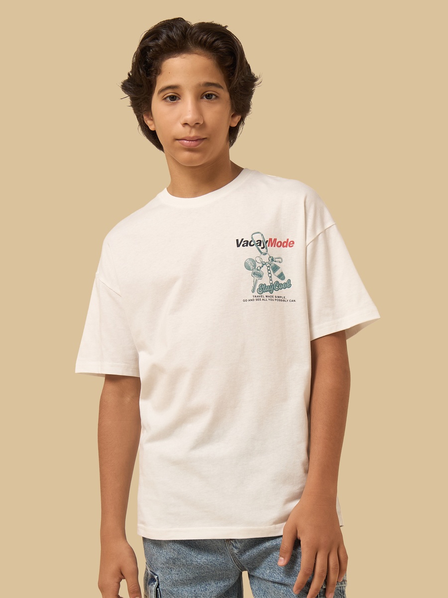 Slogan Print Cotton T-Shirt