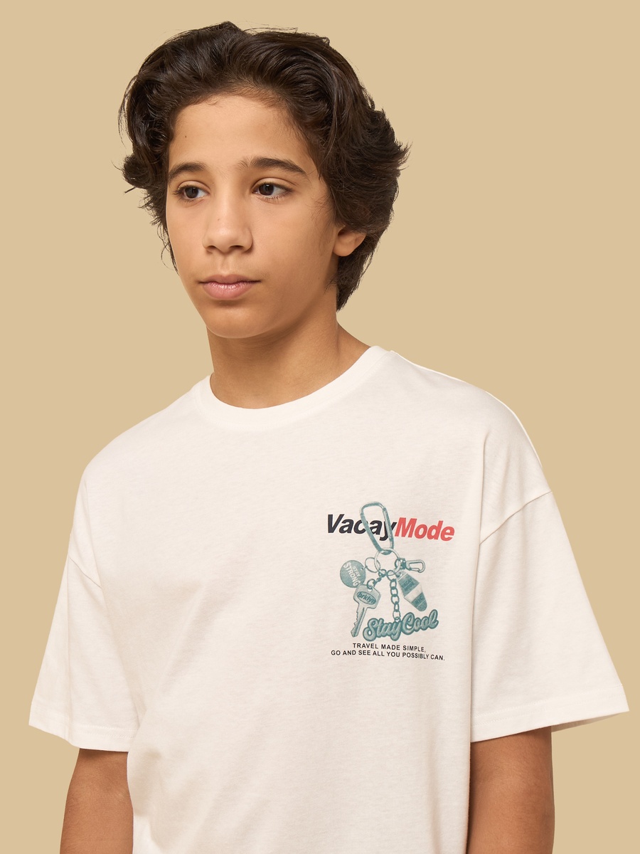 Slogan Print Cotton T-Shirt