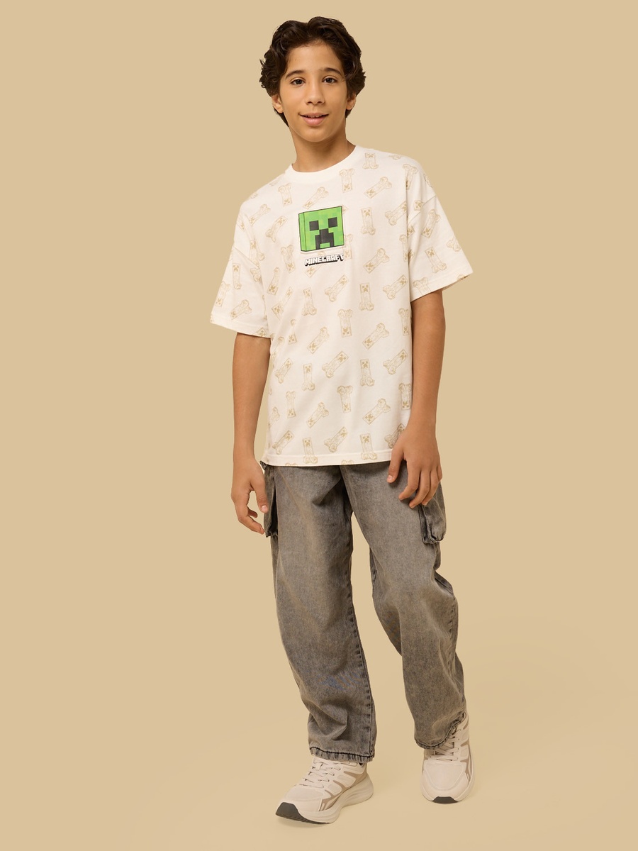 Minecraft Print Cotton T-Shirt