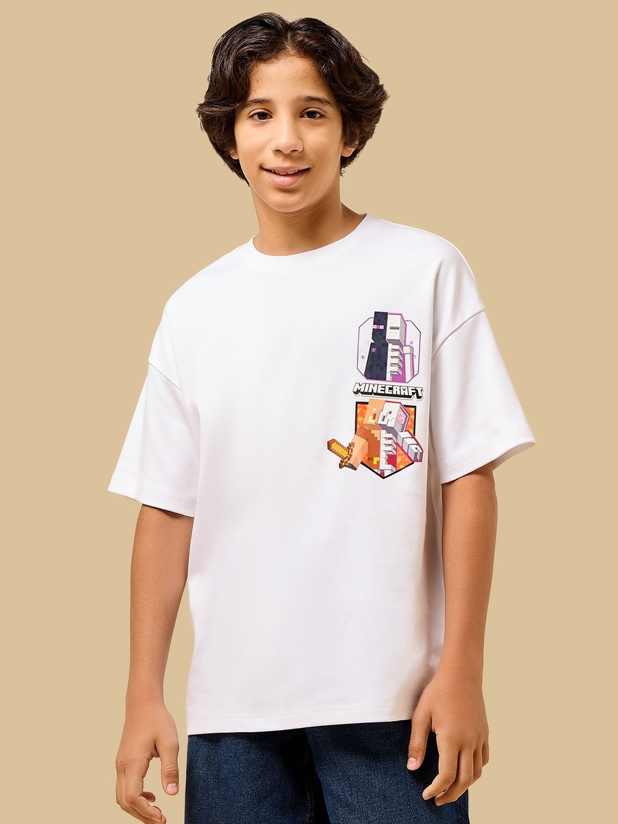 Minecraft Print Cotton T-Shirt