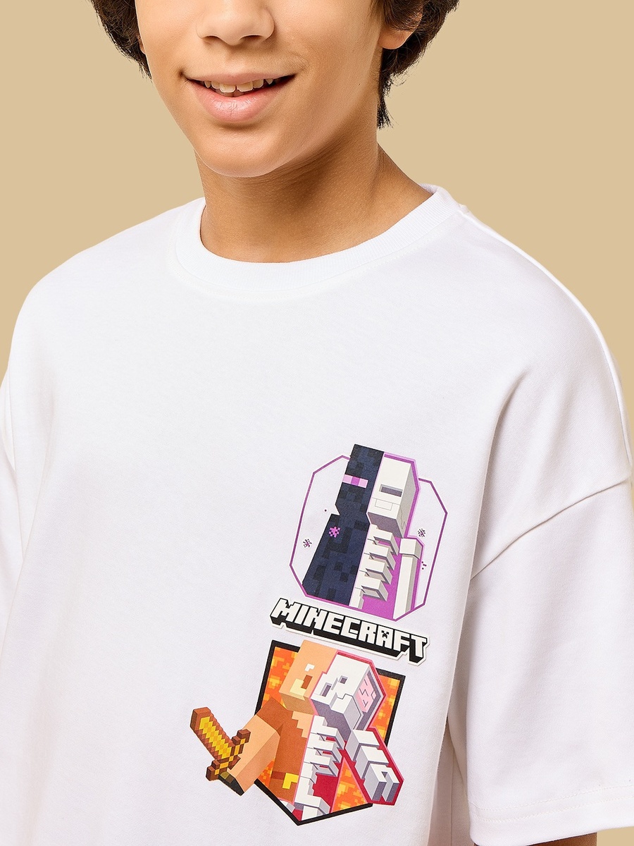 Minecraft Print Cotton T-Shirt