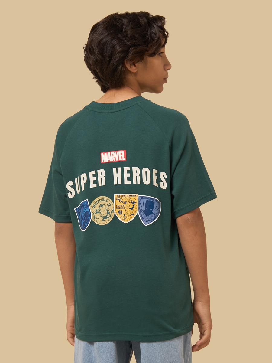Marvel Superhero Print Raglan Sleeves T-Shirt