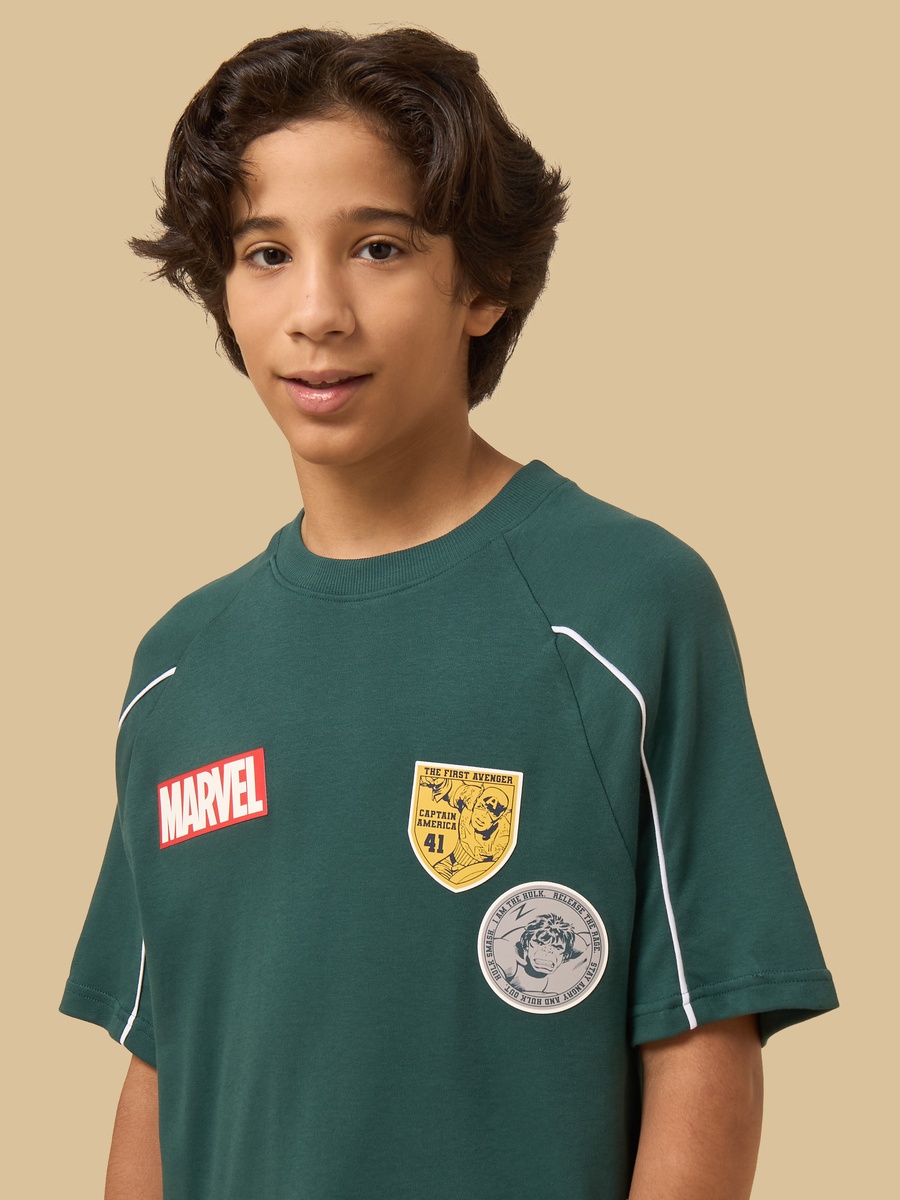Marvel Superhero Print Raglan Sleeves T-Shirt