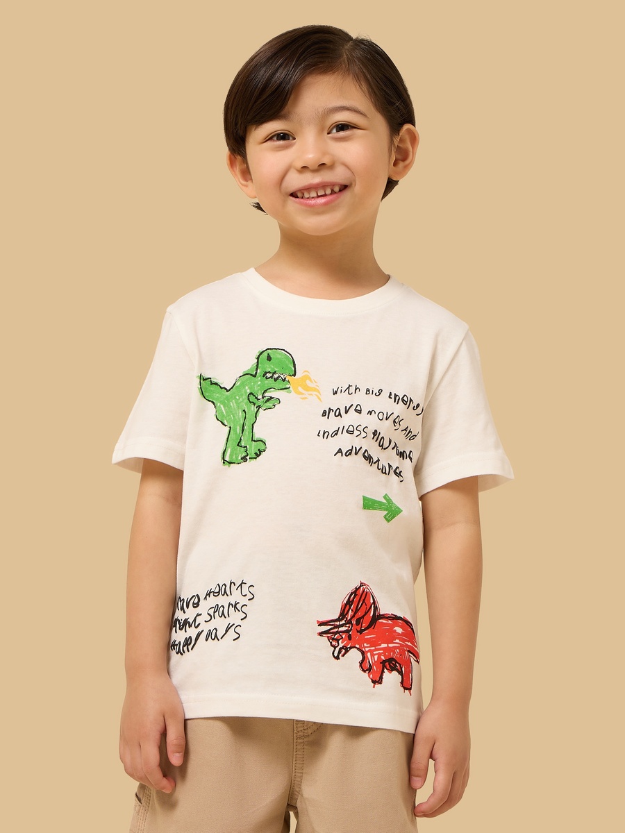 Dinosaur Print Cotton T-Shirt