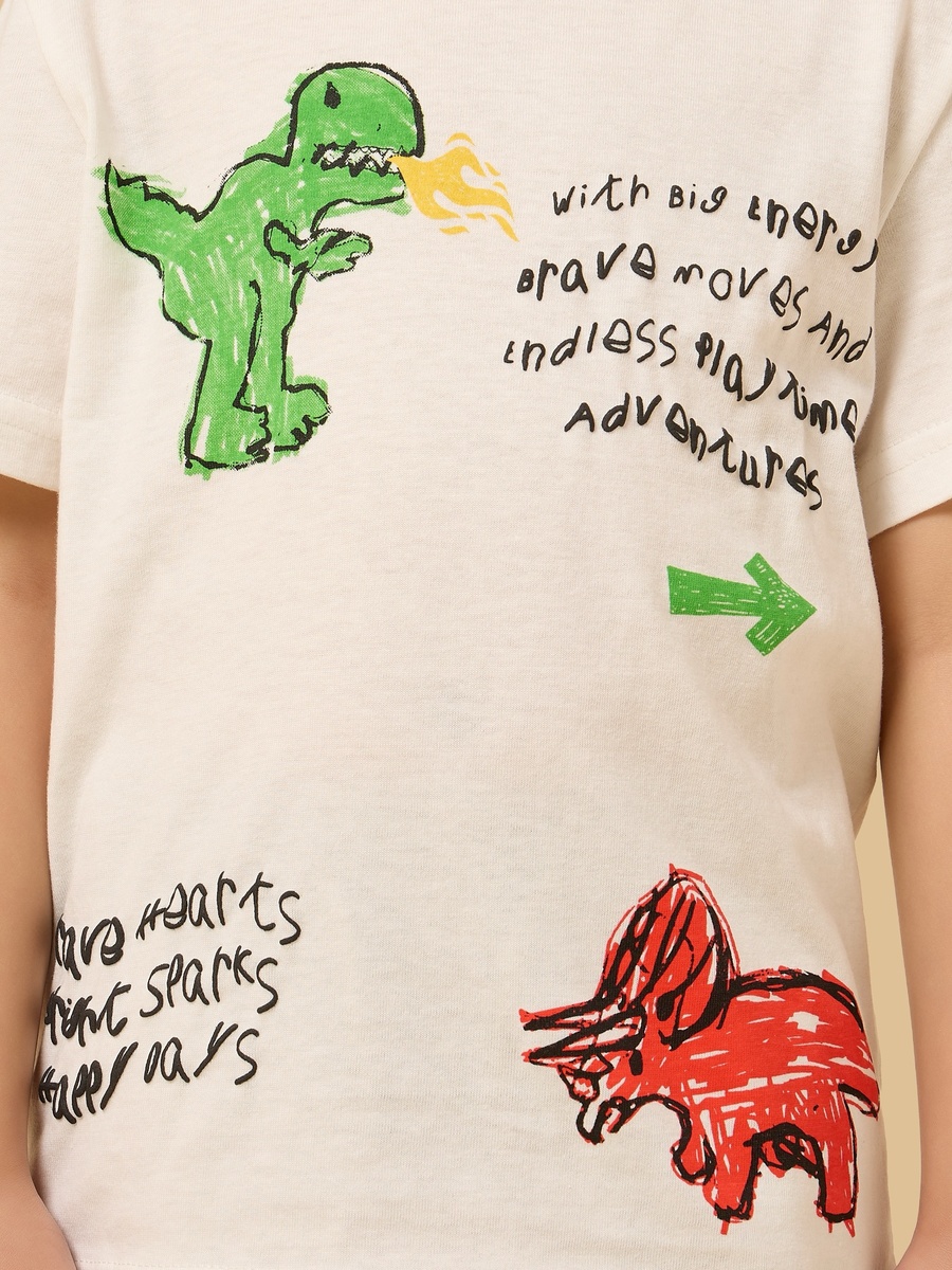 Dinosaur Print Cotton T-Shirt