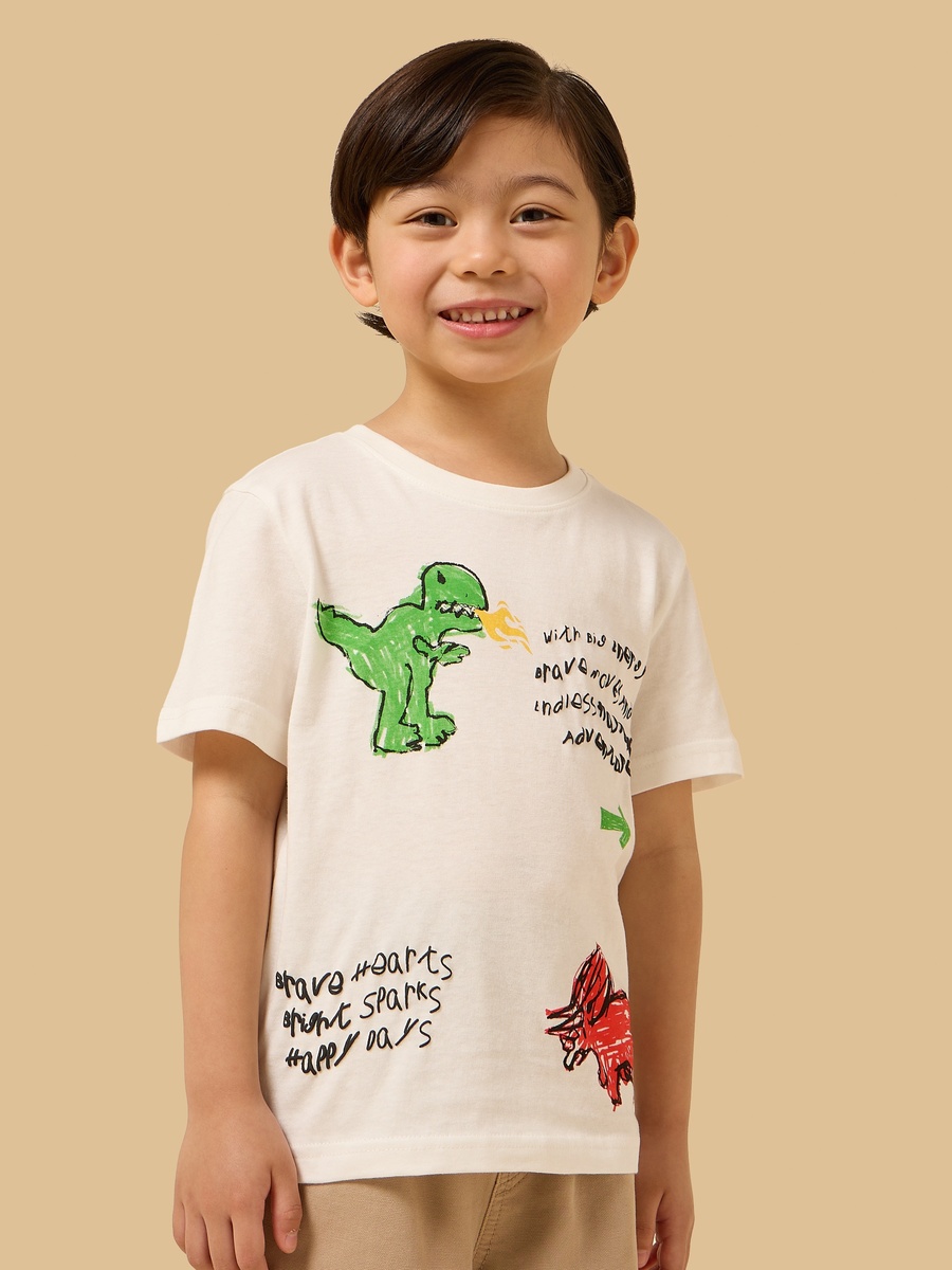 Dinosaur Print Cotton T-Shirt