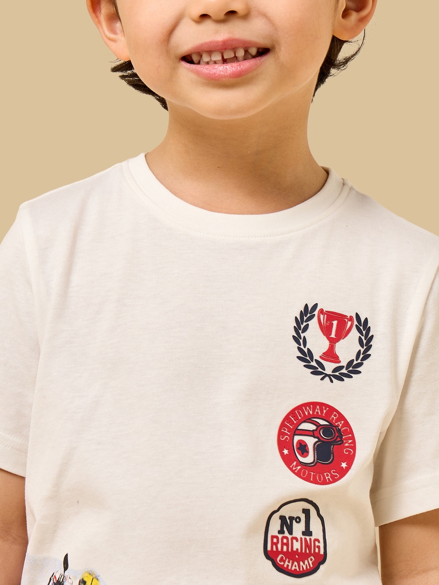 Bike Racing Print Cotton T-Shirt