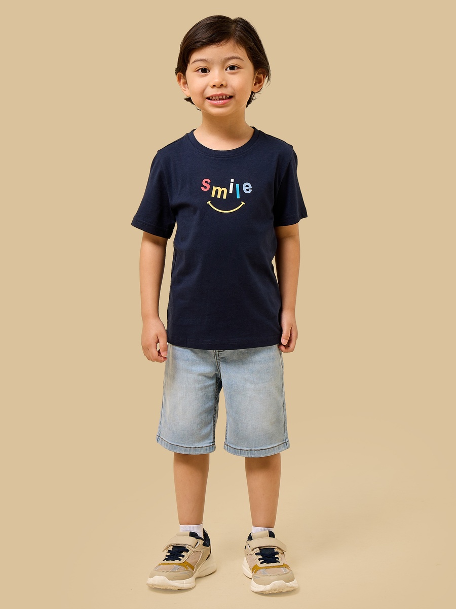 Slogan Print Cotton T-Shirt