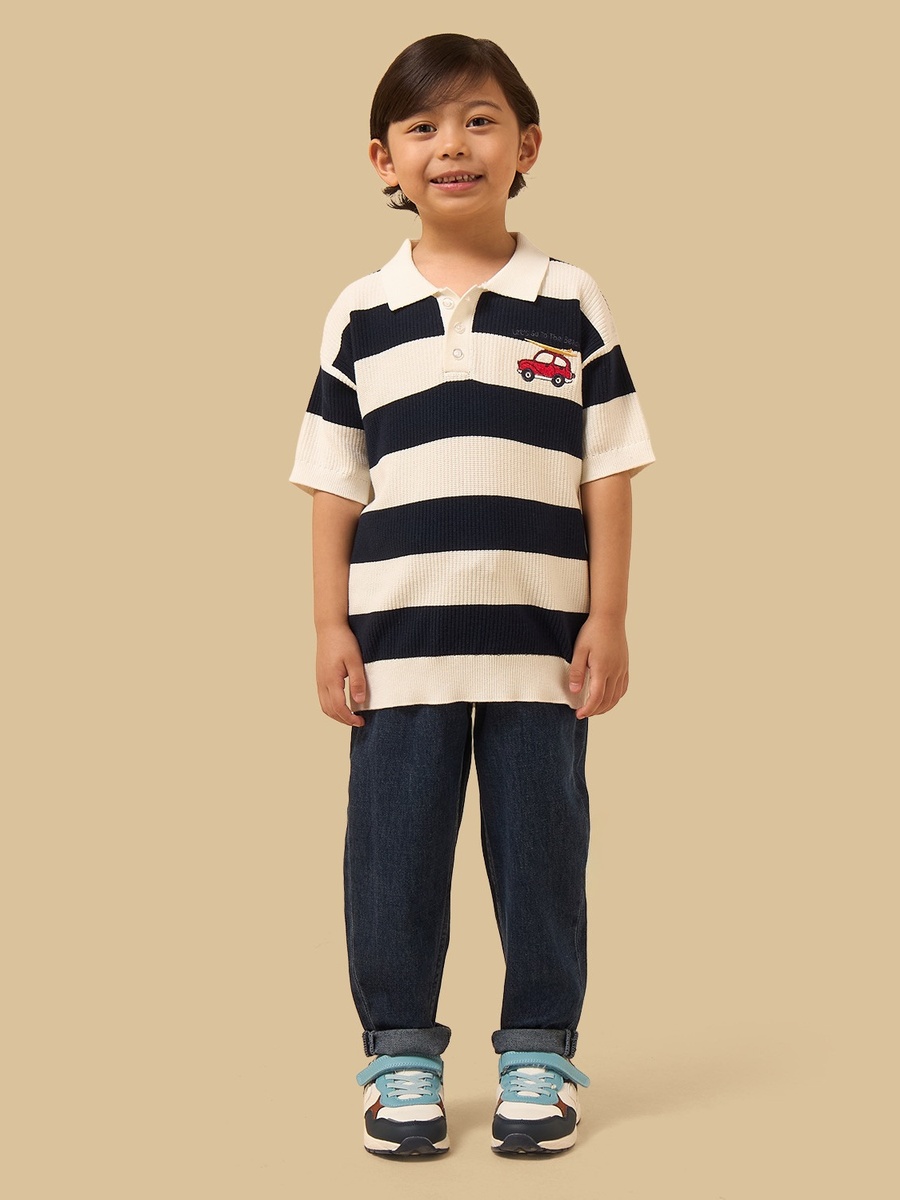 Striped Cotton Polo T-Shirt