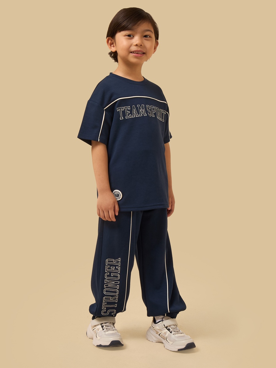 Slogan Embroidered Cotton T-Shirt