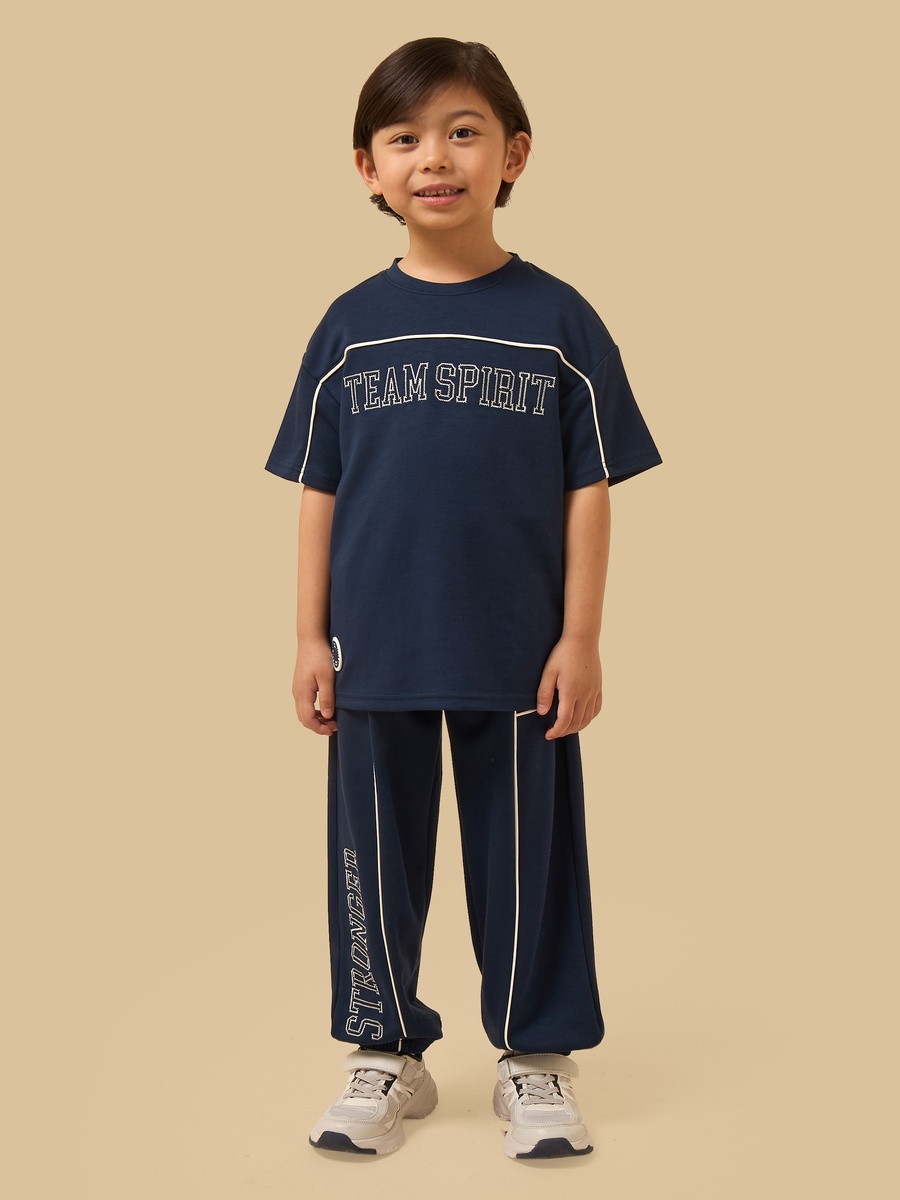 Slogan Embroidered Cotton T-Shirt
