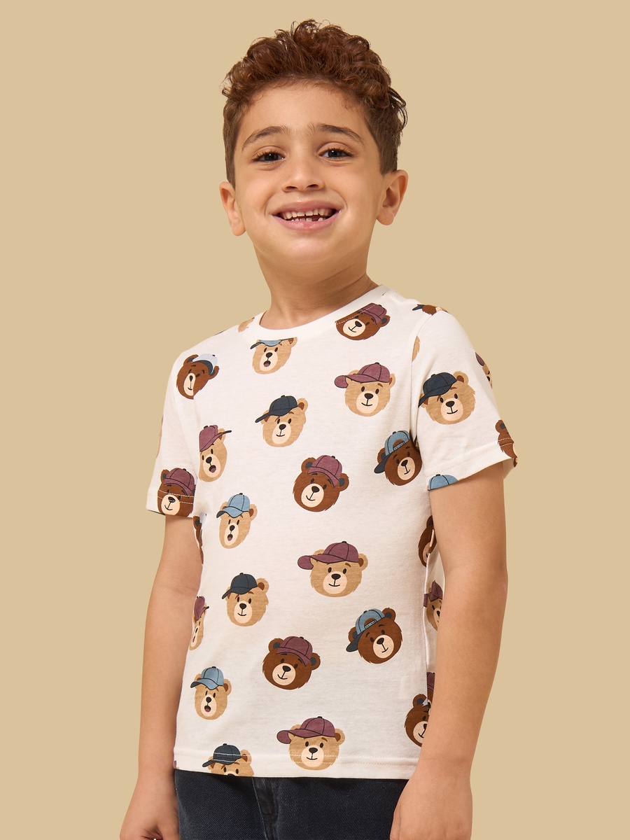 Pack of 3 - Bear Print Cotton T-Shirt