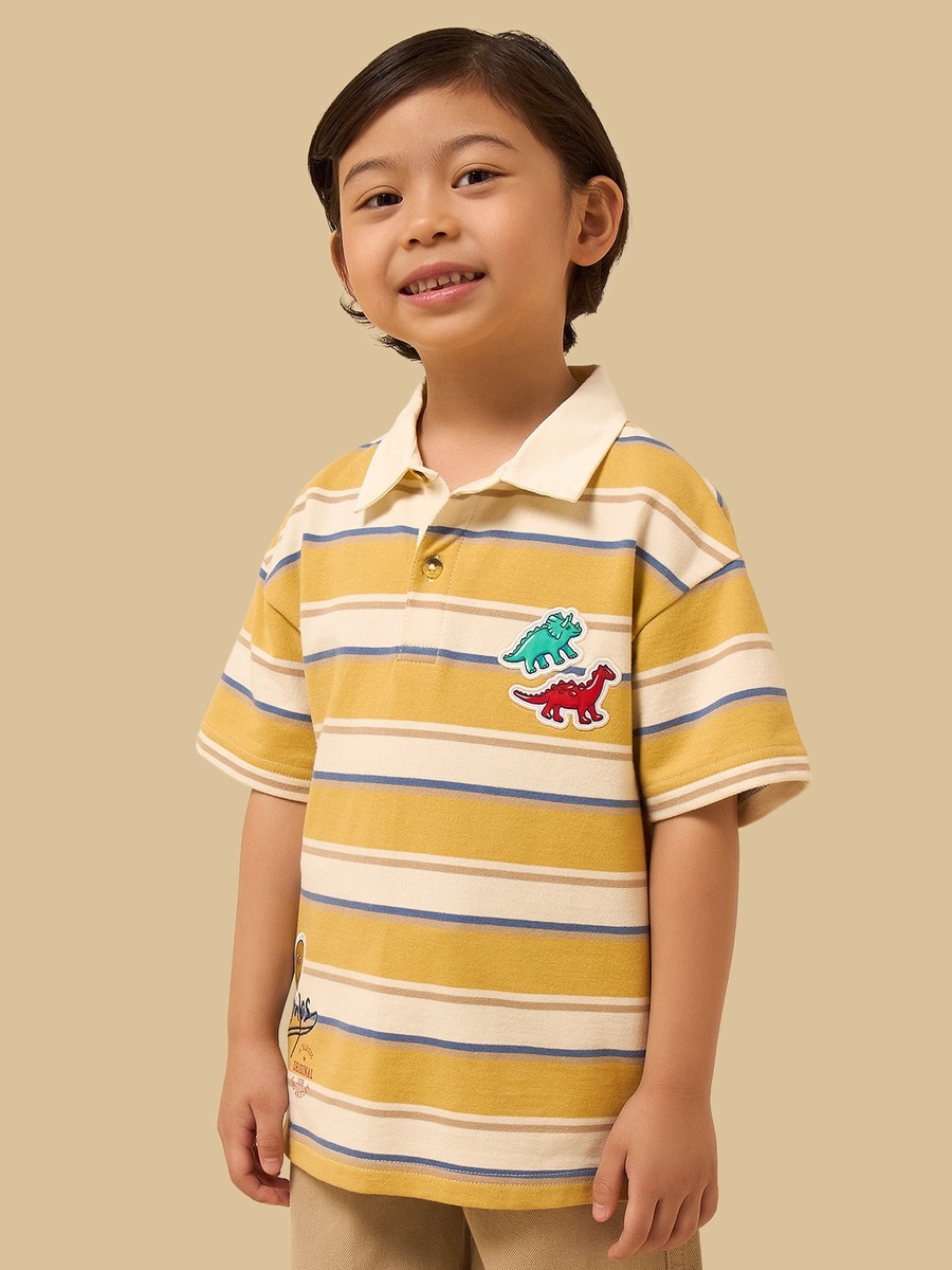 Striped Cotton Polo T-Shirt