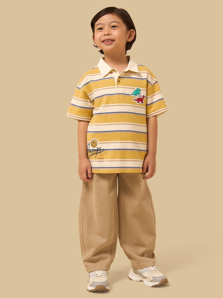 Striped Cotton Polo T-Shirt