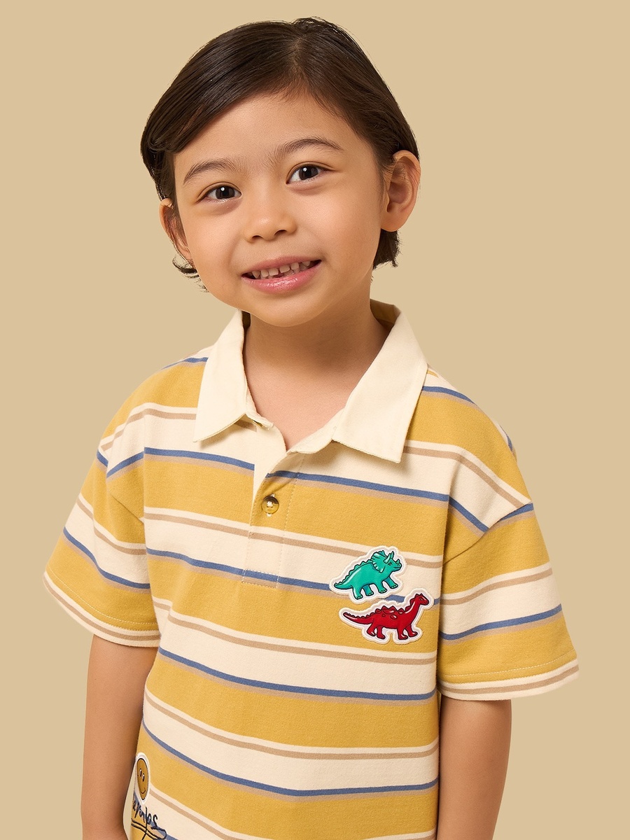 Striped Cotton Polo T-Shirt