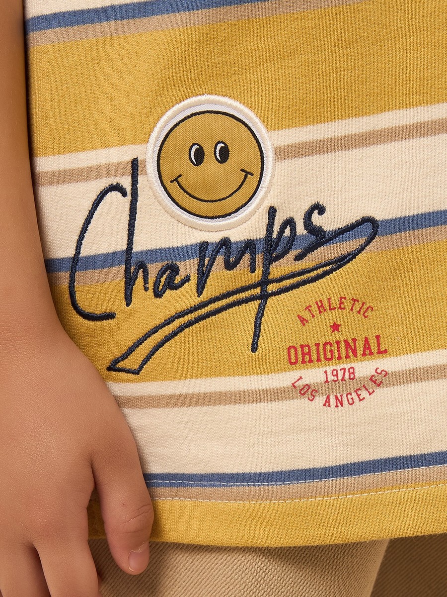 Striped Cotton Polo T-Shirt
