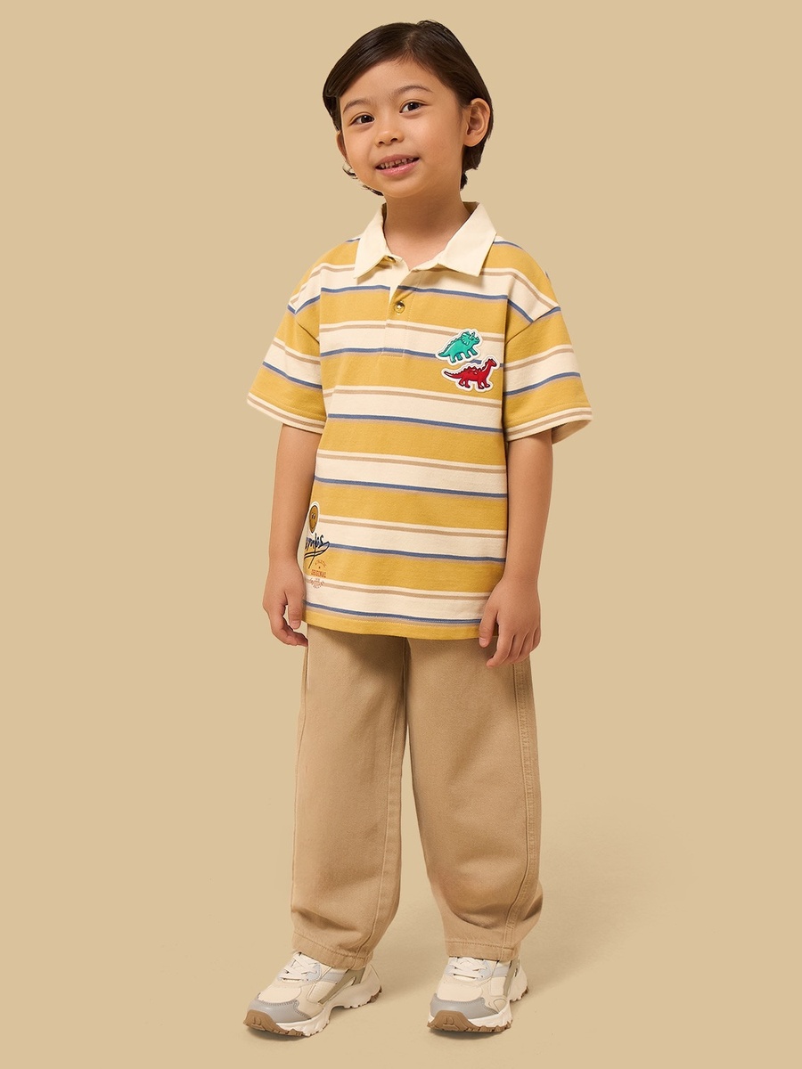Striped Cotton Polo T-Shirt
