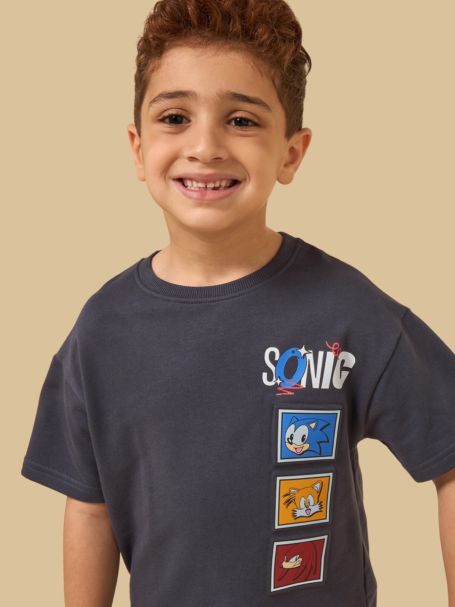 Sonic Print Cotton T-Shirt