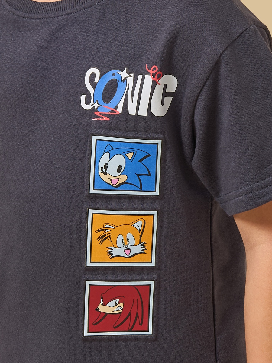 Sonic Print Cotton T-Shirt