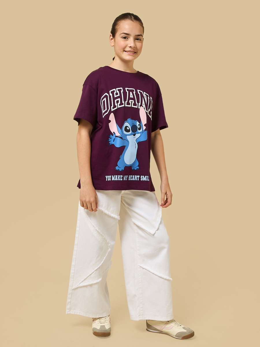 Stitch Print Oversized T-Shirt