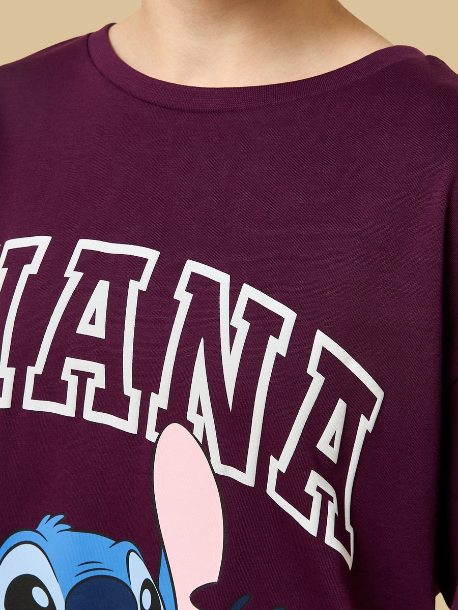 Stitch Print Oversized T-Shirt