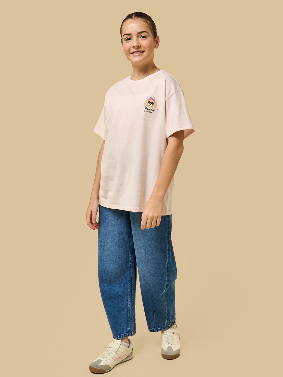 Dog Print Oversized Cotton T-Shirt