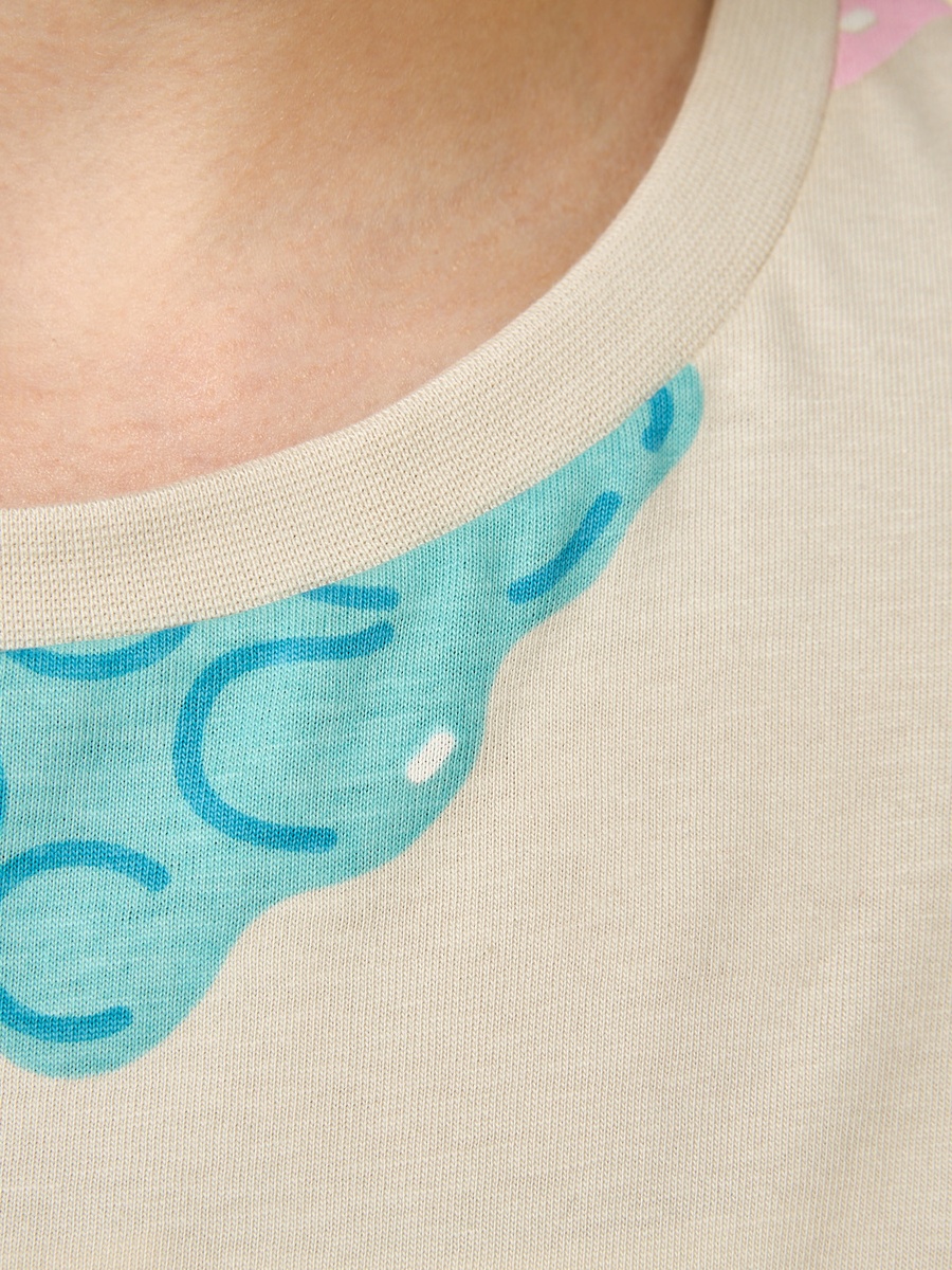 Gummy Bear Print Oversized Cotton T-Shirt