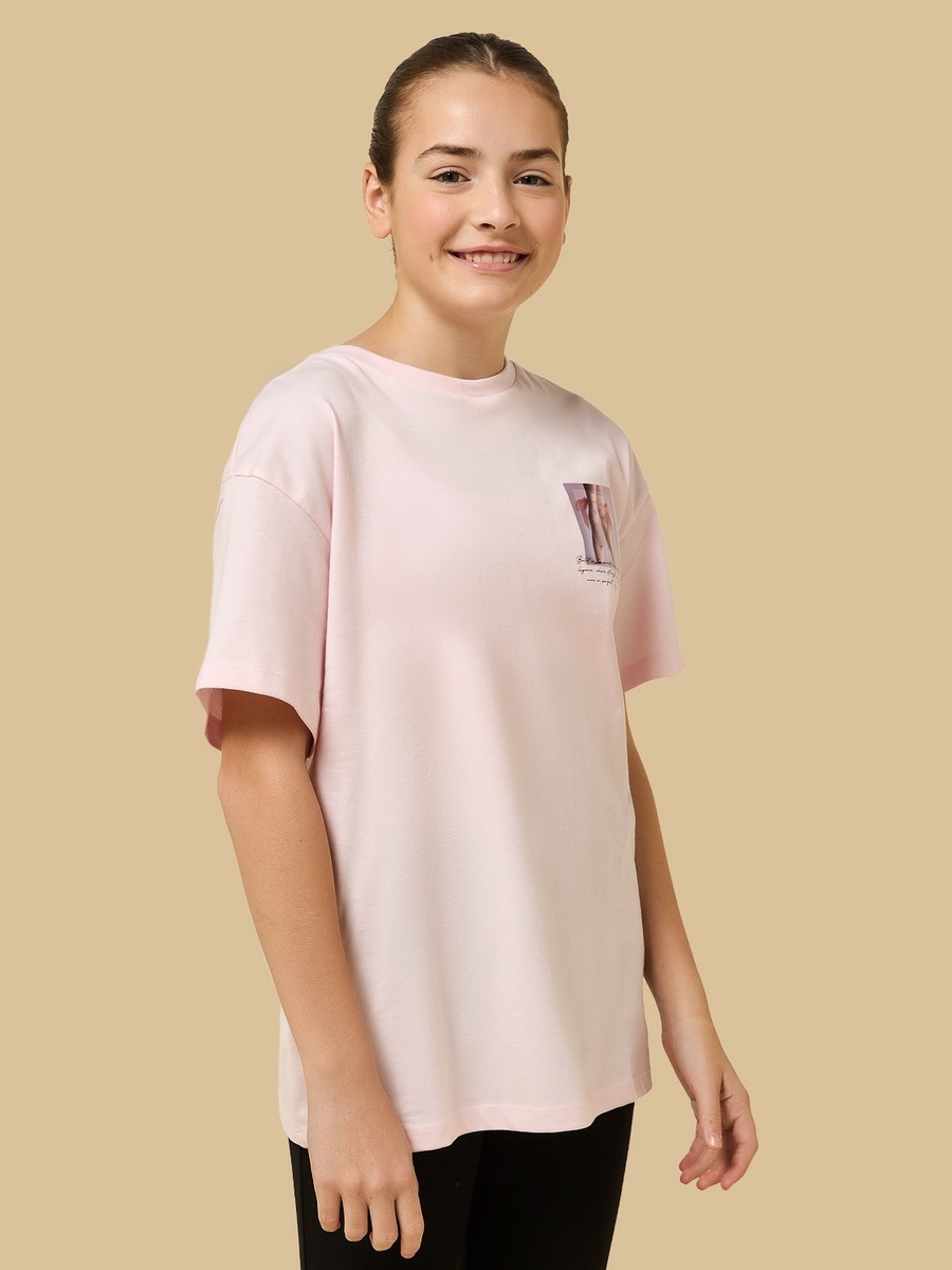 Ballerina Print Oversized Cotton T-Shirt