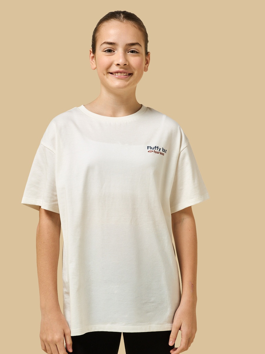Teddy Bear Print Oversized Cotton T-Shirt