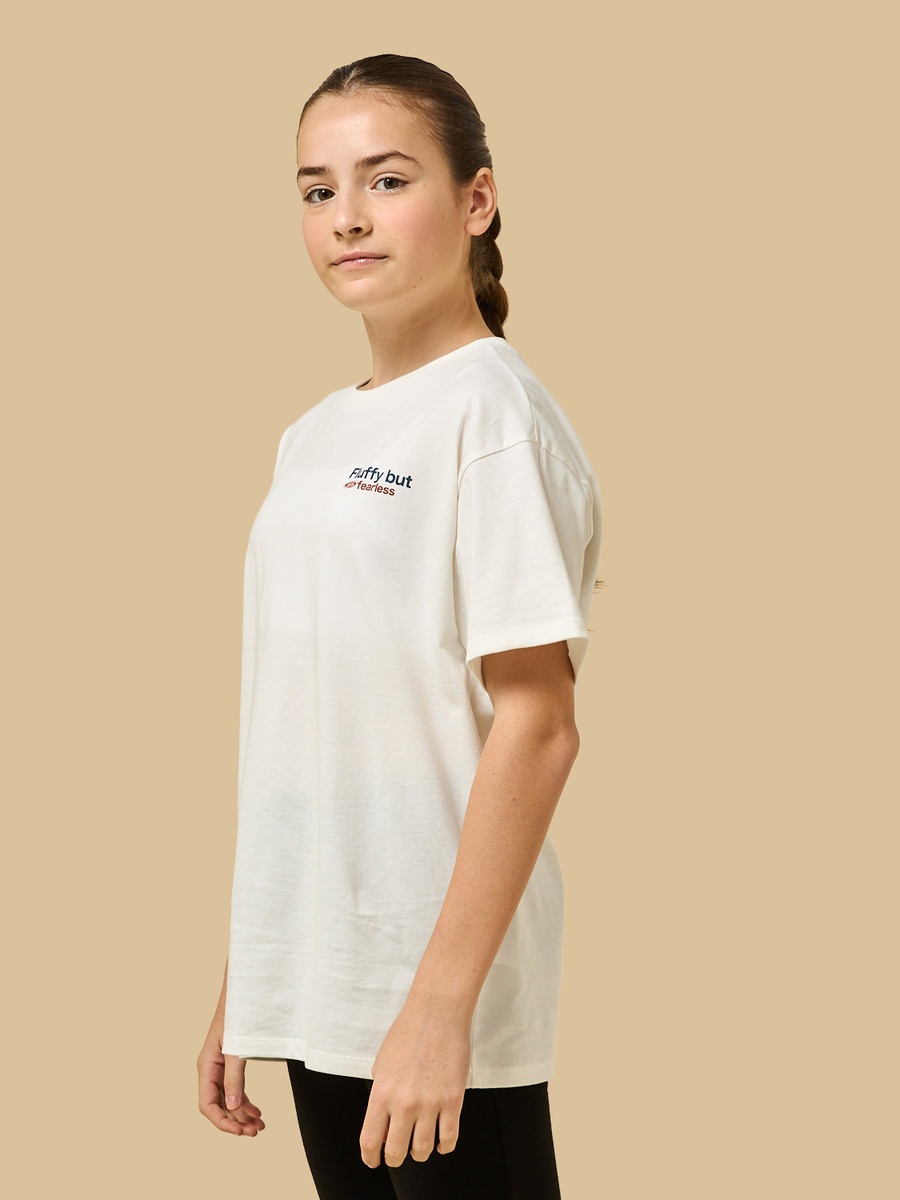 Teddy Bear Print Oversized Cotton T-Shirt
