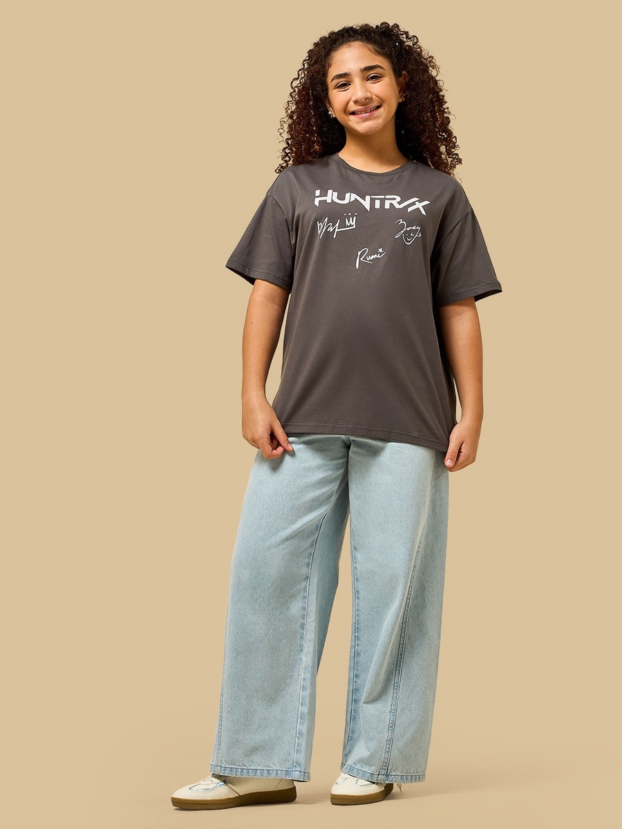 KPop Demon Hunters Print Oversized Cotton T-Shirt