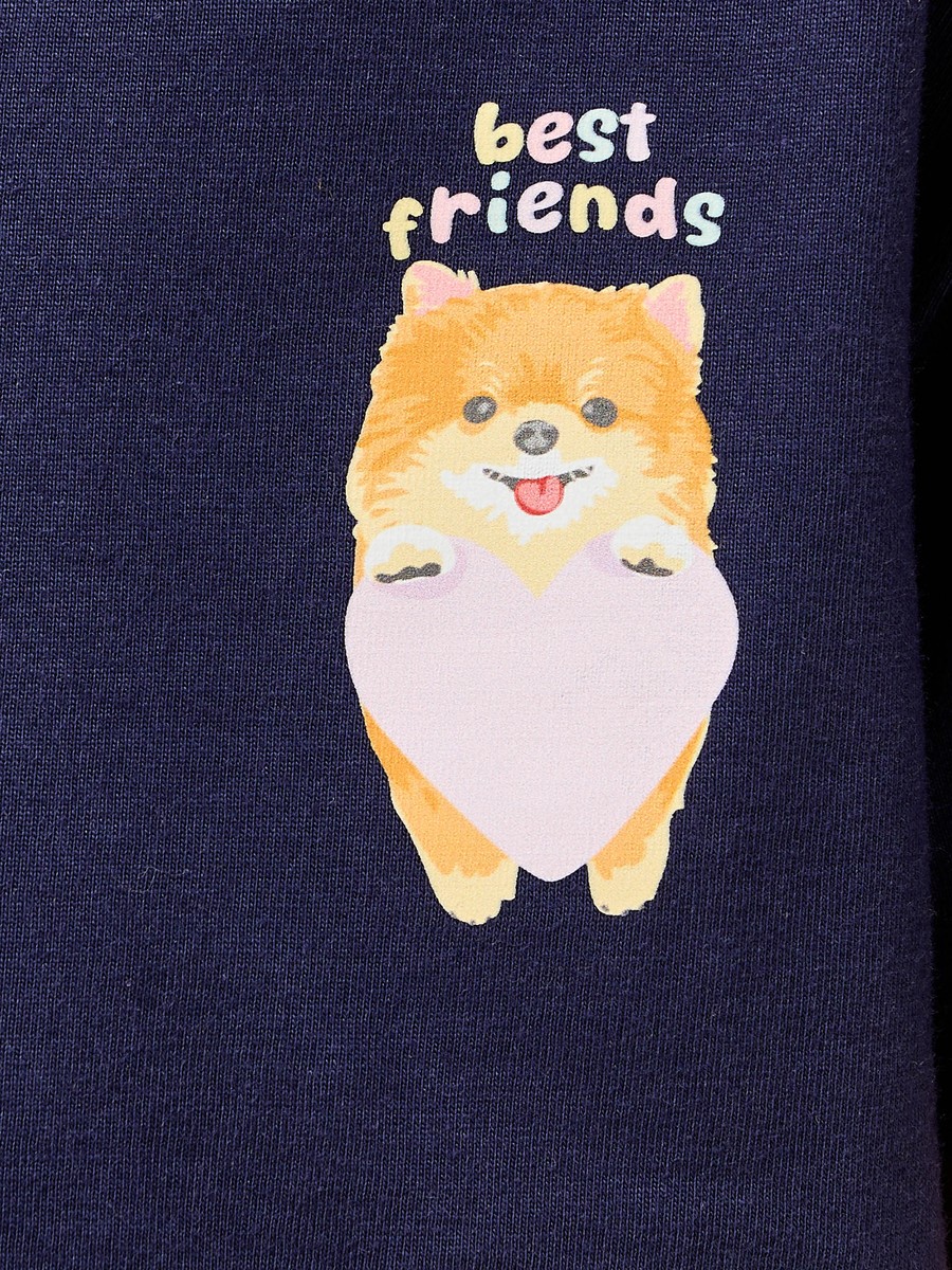 Puppy Print Cotton Boxy T-Shirt