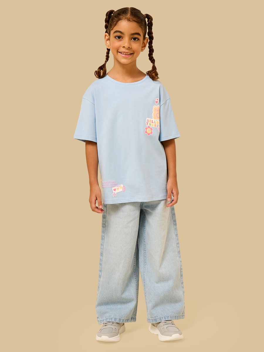 Slogan Embossed Cotton T-Shirt