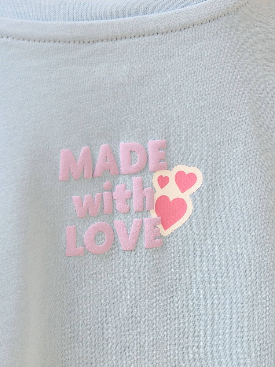 Slogan Embossed Cotton T-Shirt
