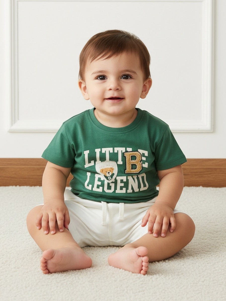 Pack of 3 - Little League Bear Print Cotton T-Shirt