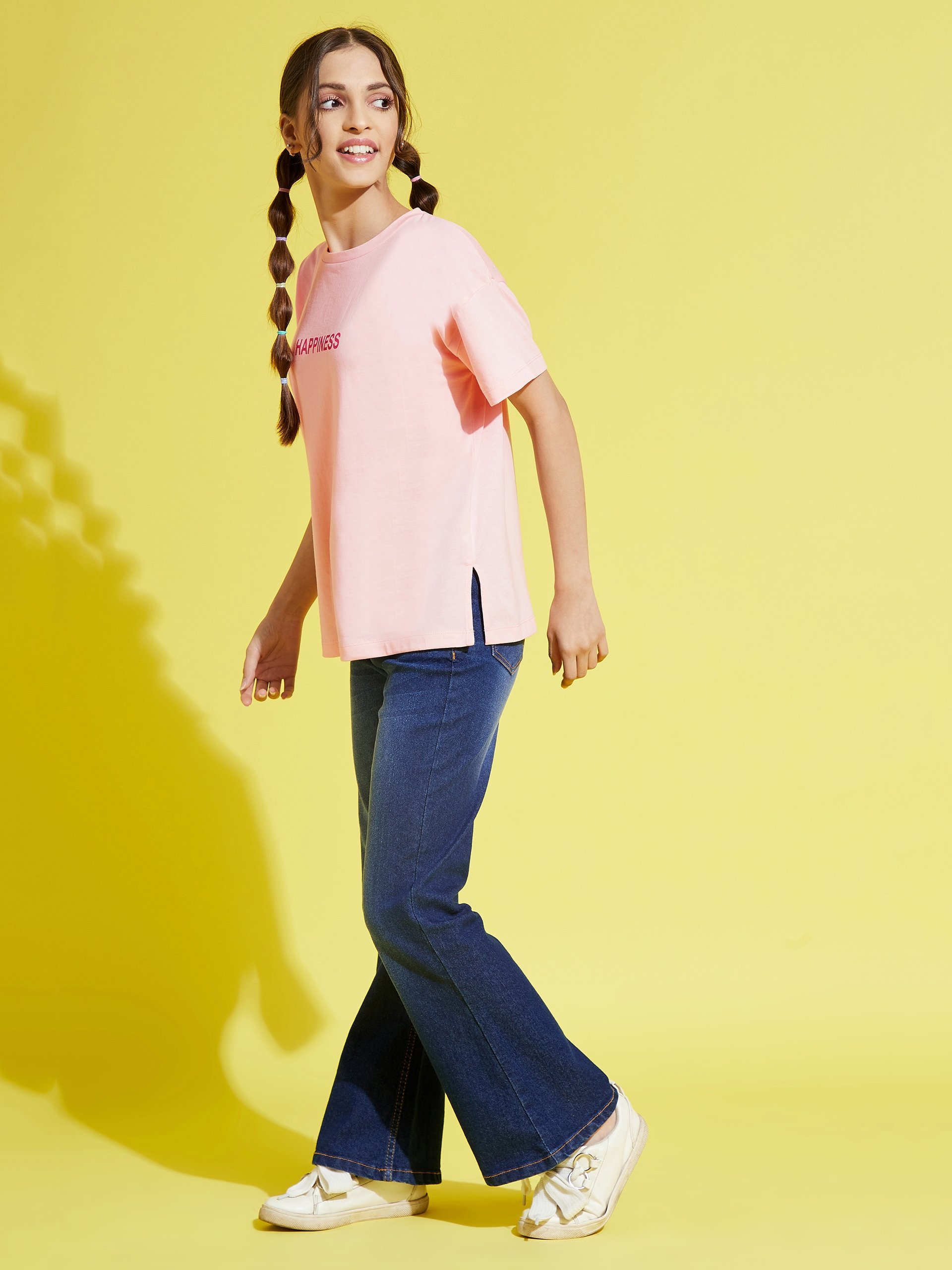 Kids Navy Blue Mid-Rise Flare Jeans