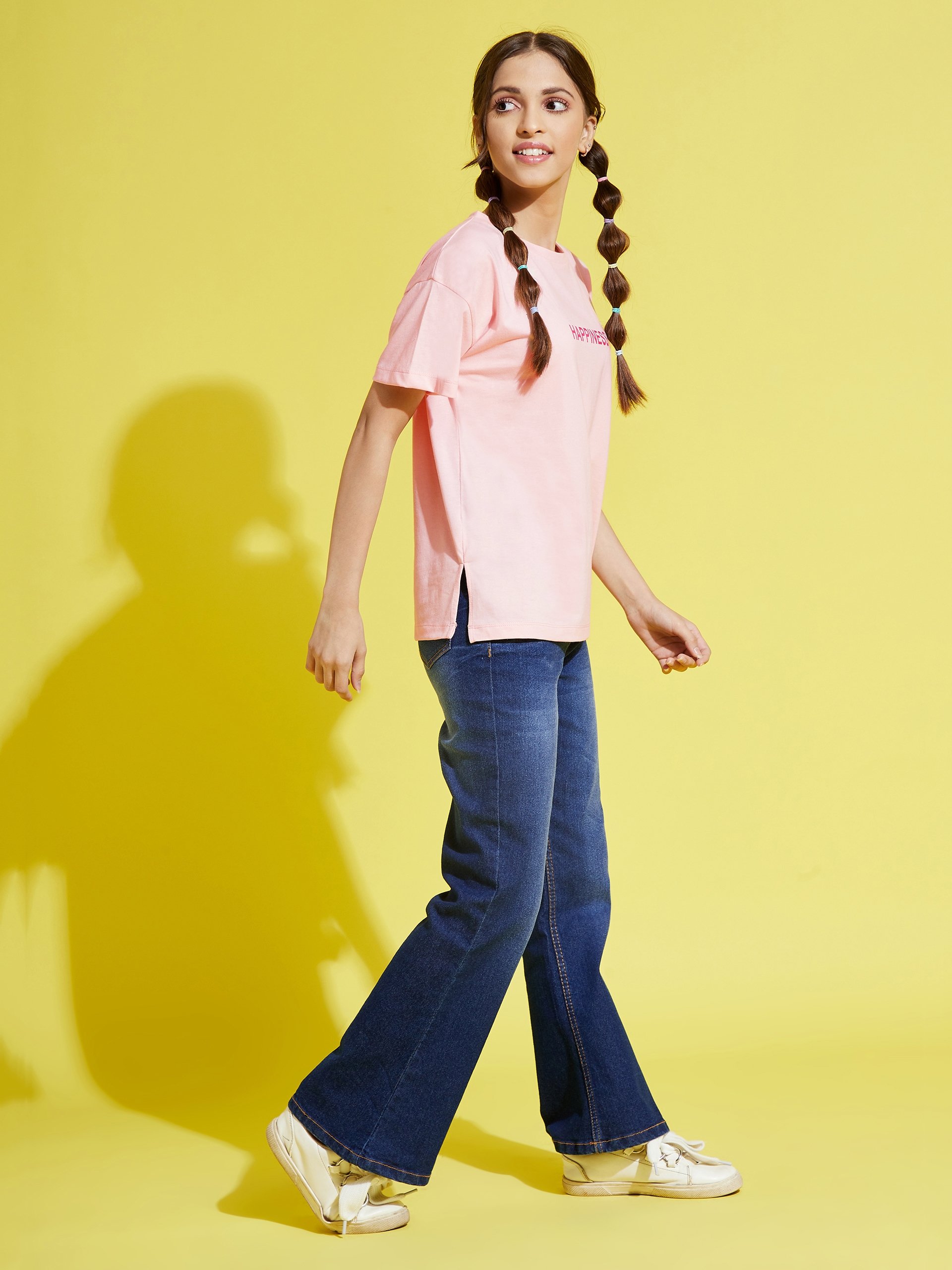Kids Navy Blue Mid-Rise Flare Jeans