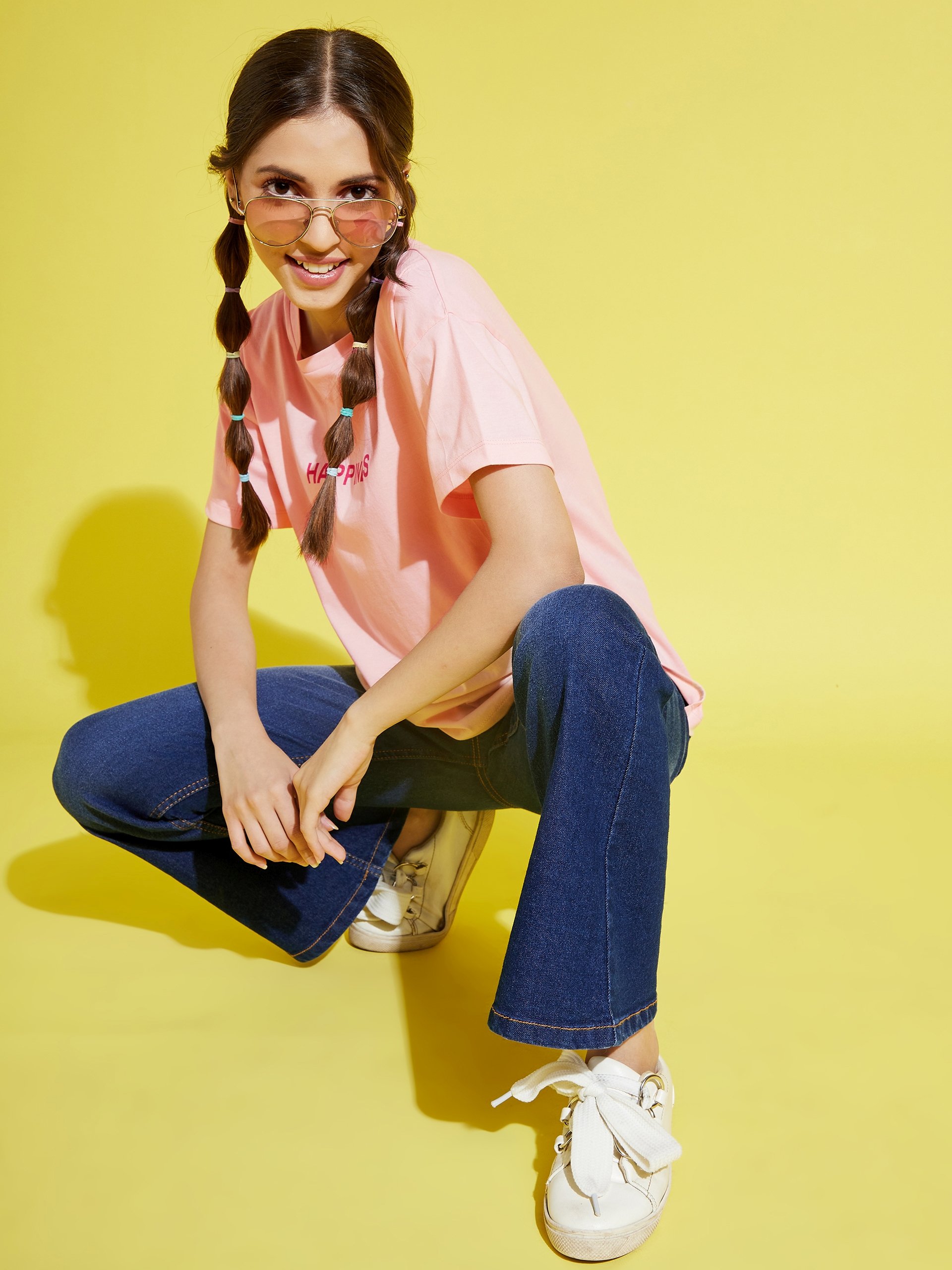 Kids Navy Blue Mid-Rise Flare Jeans