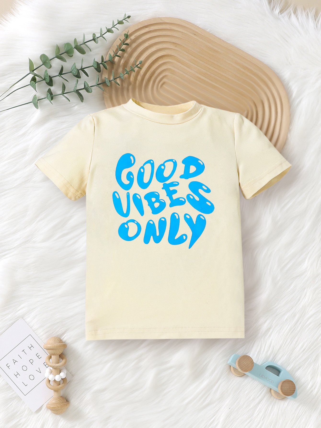 Yellow Slogan Short Sleeves Regular T-Shirt